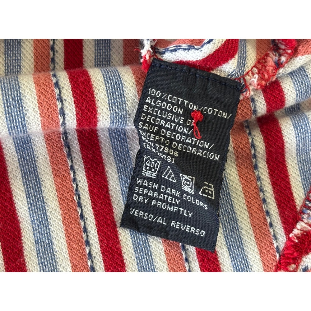 Tommy Hilfiger Mens Chevron Stripe Polo Shirt Red White Blue Cotton Pique Large - Picture 5 of 6